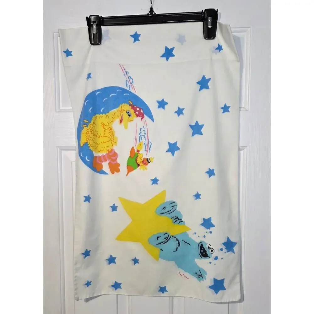 Vintage Sesame Street Outer Space pillowcase Big Bird Radar‎ Cookie Monster